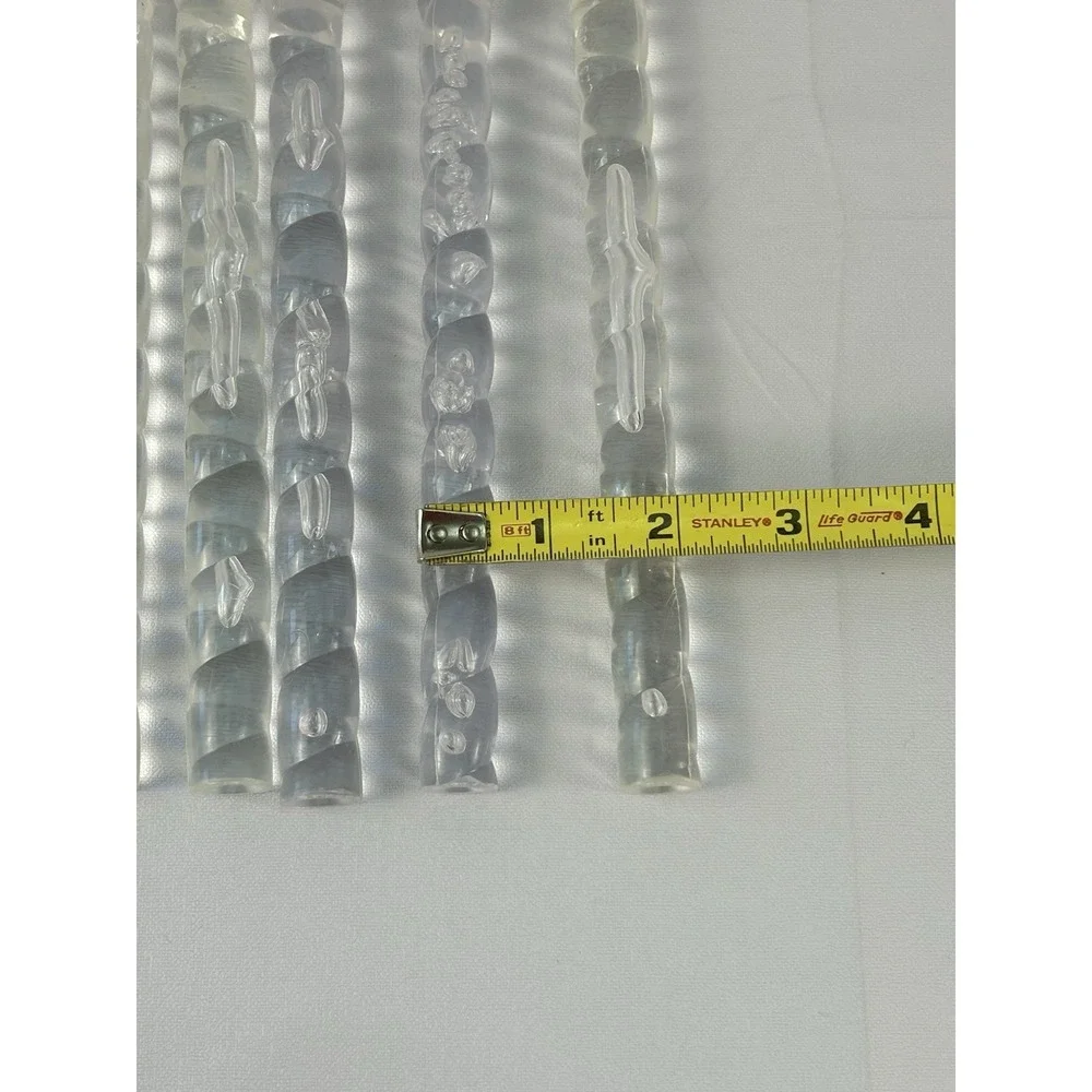 Vintage Lucite Acrylic Swirl Rods Clear Blue Mid Century Craft Set 8 Pieces